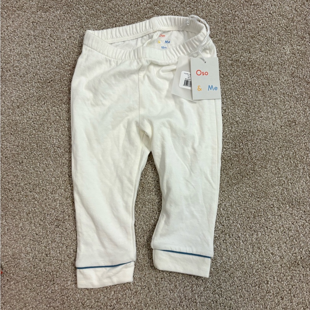 Oso & Me Cream Baby Leggings with Contrast Trim